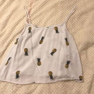 White pineapple crop top